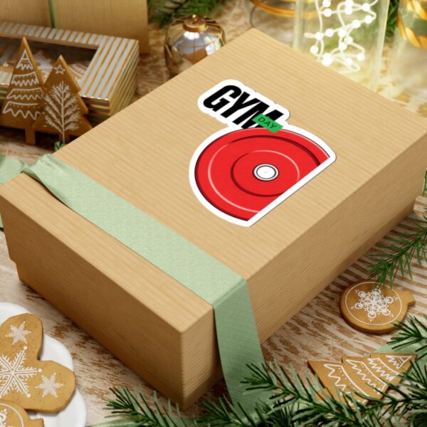 Gym Day Sticker — Red Weight Plate Fitness Kiss-Cut Decal