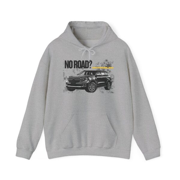 Off-Road SUV Hoodie – “No Road?” Graphic Pullover for Adventure Lovers