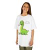 Kids Dinosaur T‑Shirt — Cute Green Brontosaurus with Butterfly