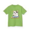 Kids Cat With Fish Graphic Tee — Cute Kitten Playing With Toy Fish