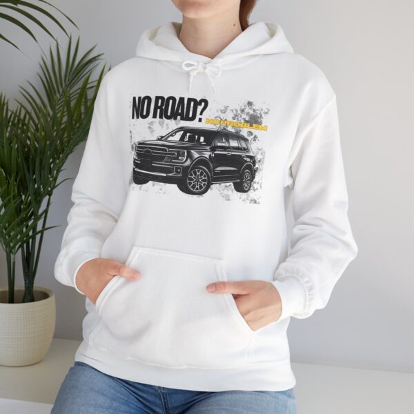 Off-Road SUV Hoodie – “No Road?” Graphic Pullover for Adventure Lovers