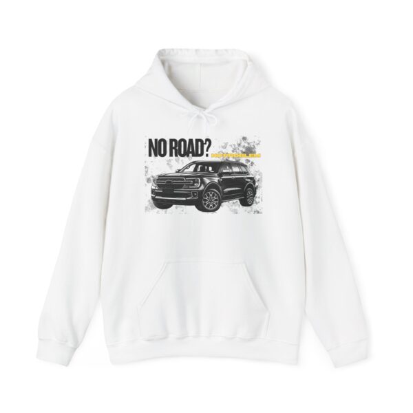 Off-Road SUV Hoodie – “No Road?” Graphic Pullover for Adventure Lovers