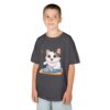 Kids Cat With Fish Graphic Tee — Cute Kitten Playing With Toy Fish