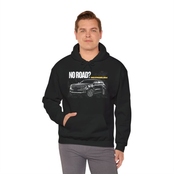 Off-Road SUV Hoodie – “No Road?” Graphic Pullover for Adventure Lovers