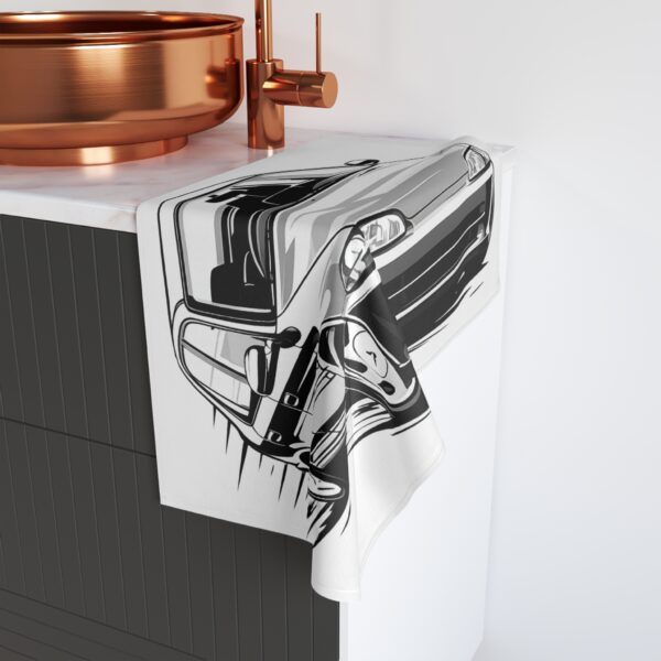 Car Enthusiast Hand Towel — Retro Sport Sedan Illustration (Set of 3)