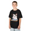 Kids Cat With Fish Graphic Tee — Cute Kitten Playing With Toy Fish